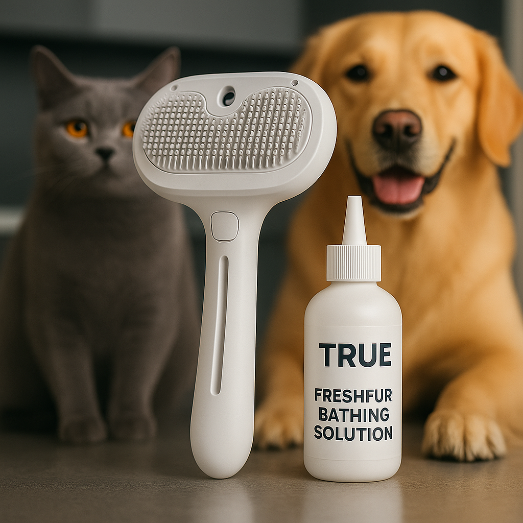 FreshFur Shower Brush + Bathing Solution