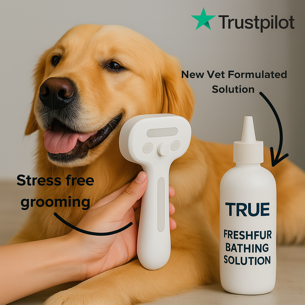 FreshFur Shower Brush + Bathing Solution