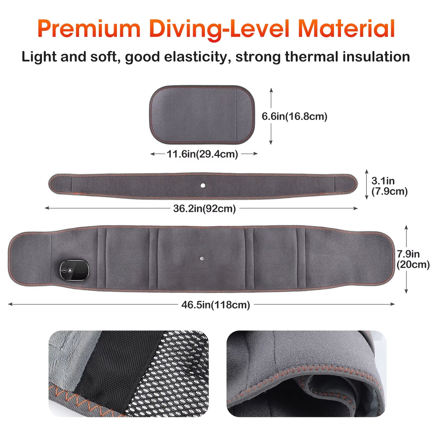 3-in-1 Lumbar Support Belt: Massage – Heat Therapy – Regeneration Therapy
