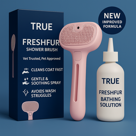 FreshFur Shower Brush + Bathing Solution